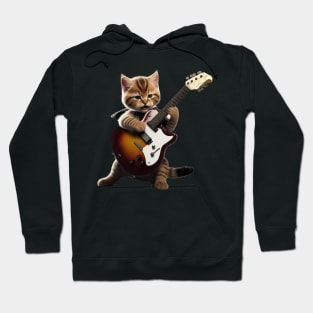 Whimsical Feline Musician Top Hoodie